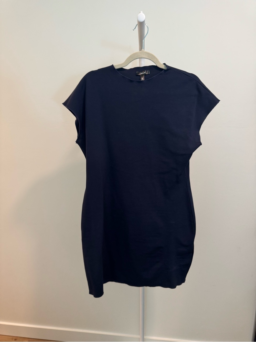 Aqua Navy Cap-Sleeve Women’s Dress